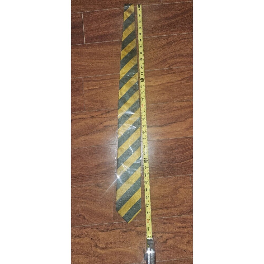 Jacob Alexander Extra Long Woven Narrow-Striped Tie - Green Gold